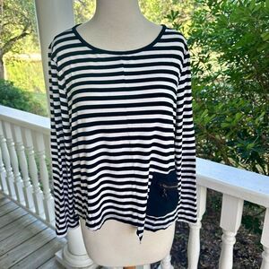 IC. Collection Striped 3/4 Sleeve Tee